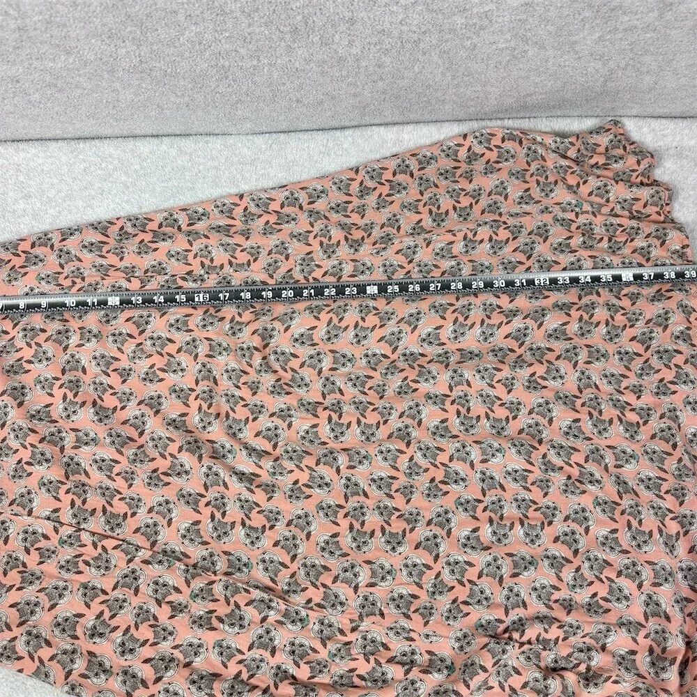 Antix Skirt Womens Size M Pink Owl Print A-Line Maxi